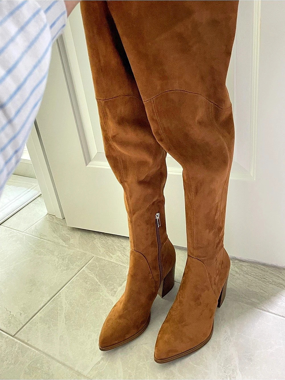 Women's Brown Over-the-Knee Heeled Boots Like New